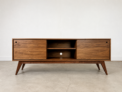 Walnut Media Console | Mid Century Modern TV Stand | Ready to Ship