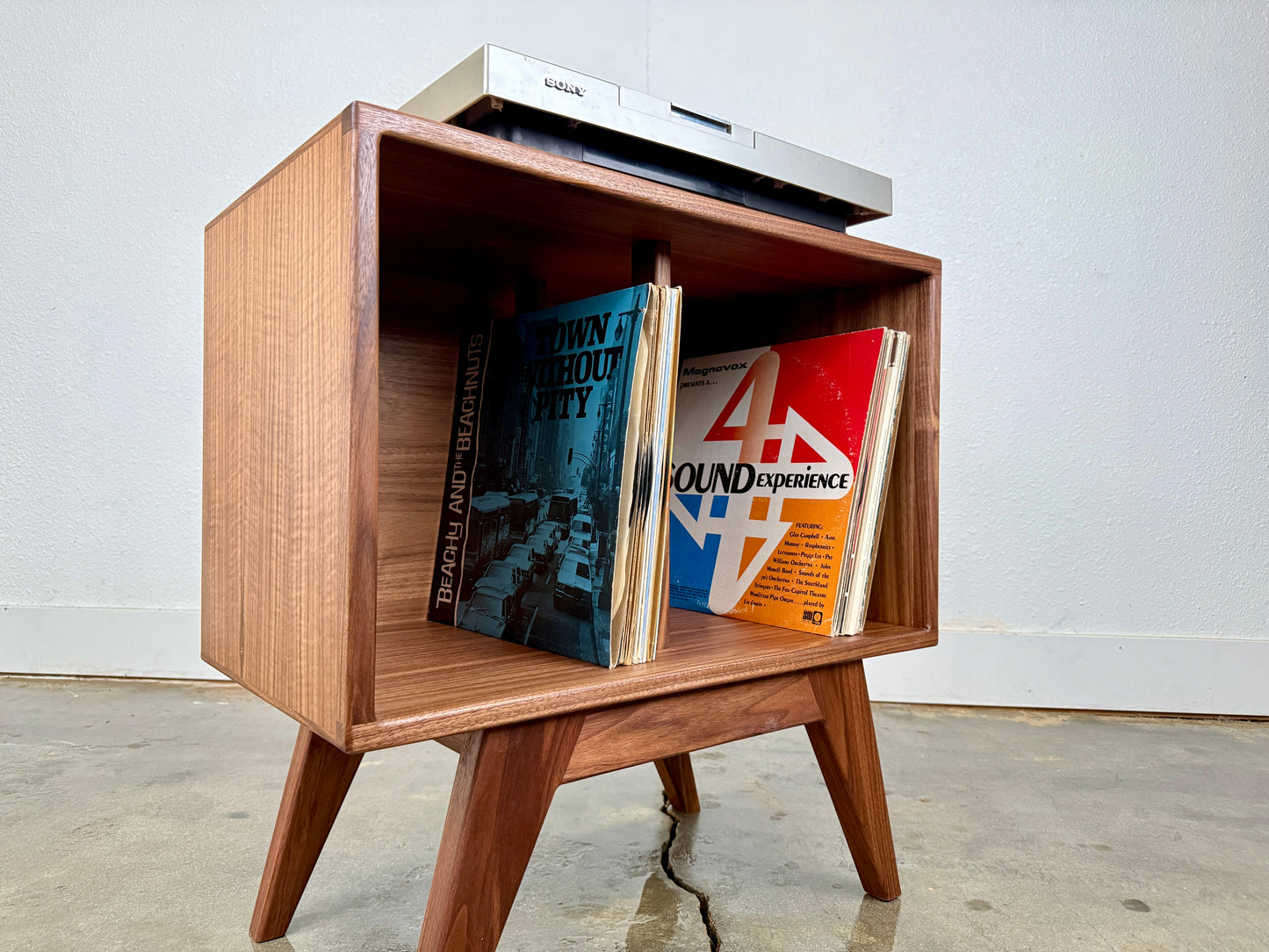 Handcrafted Walnut Record Console | Ready to Ship