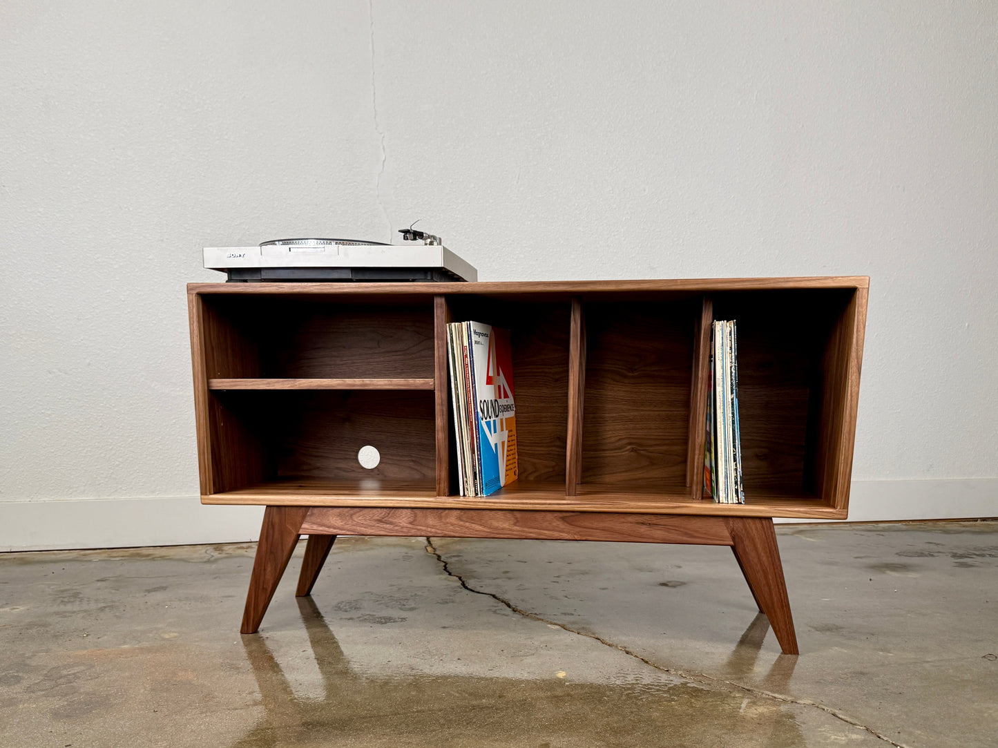 Handcrafted Walnut Record Console | Ready to Ship