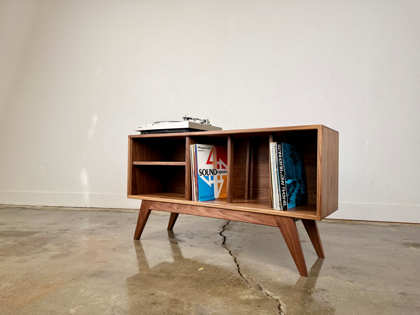 Handcrafted Walnut Record Console | Ready to Ship