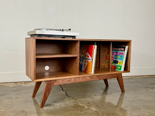 Handcrafted Walnut Record Console | Ready to Ship - Free shipping