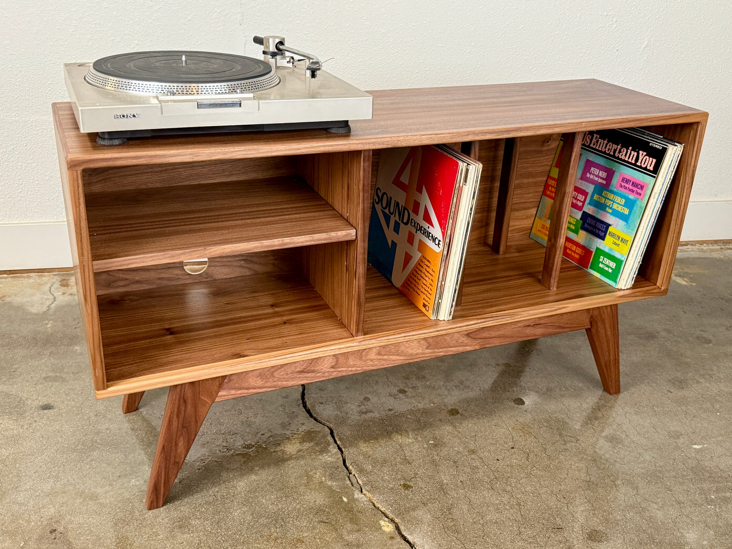 Handcrafted Walnut Record Console | Ready to Ship