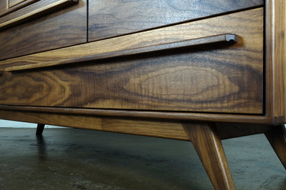 Detailed view of the drawer interior on the JellyBean dresser, made with baltic birch and designed for smooth operation