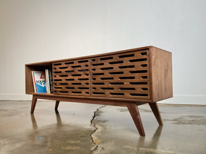 Greyboy walnut console side view mid century modern