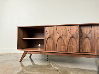 Walnut Stella J console interior storage shelving detail